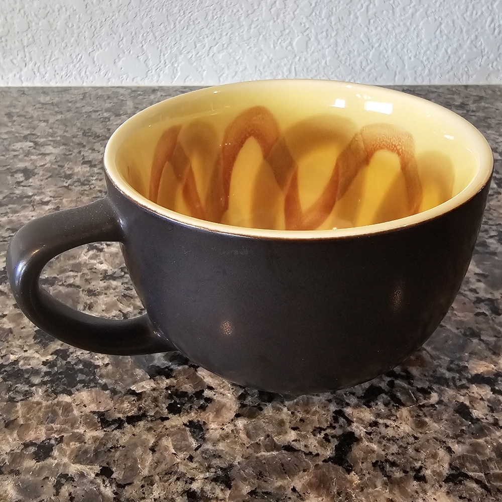 Starbucks Matte Black/Sunflower Cappucino Mug - Retired, Good Condition